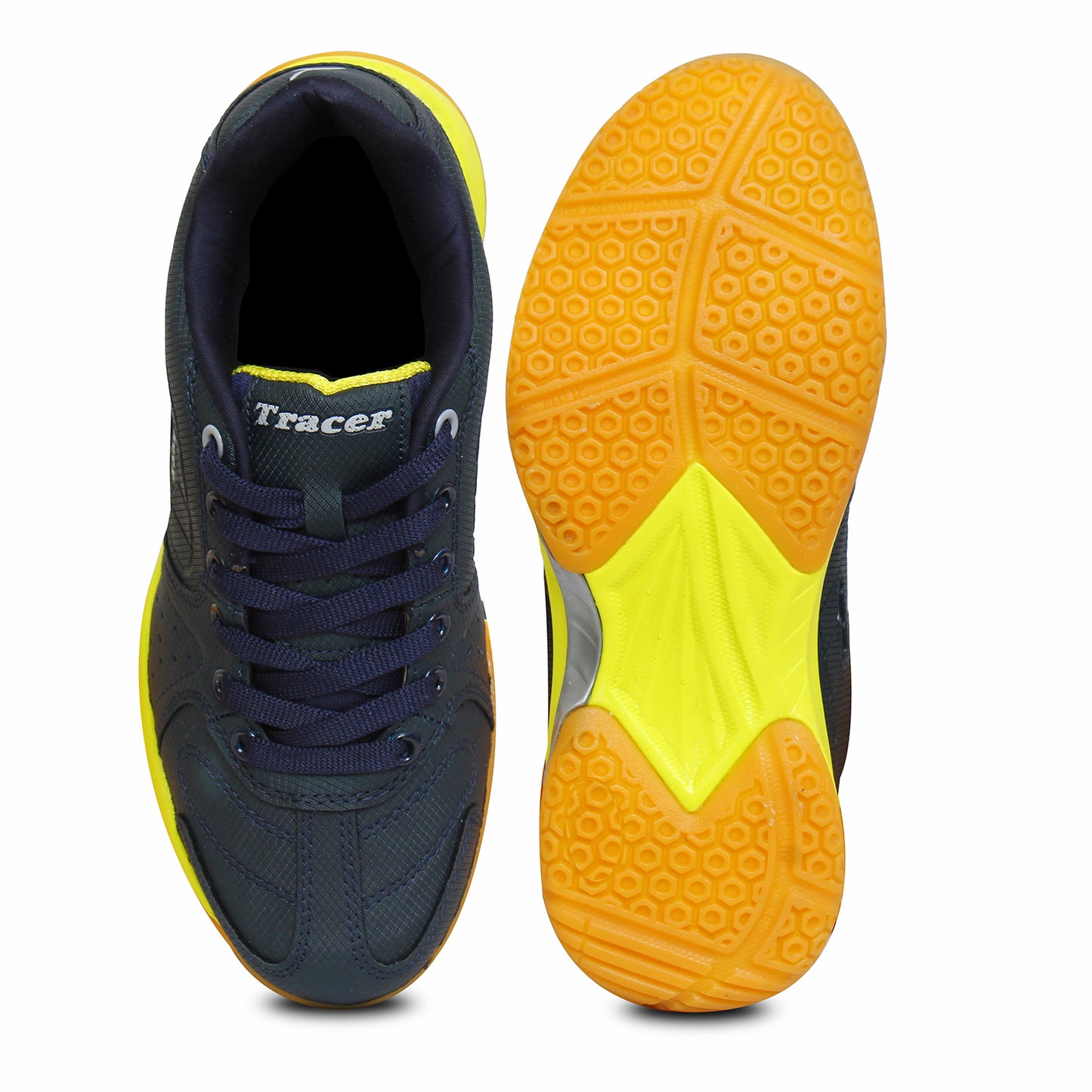 Tennis Badminton Sports Shoe For Kid's Navy Neon