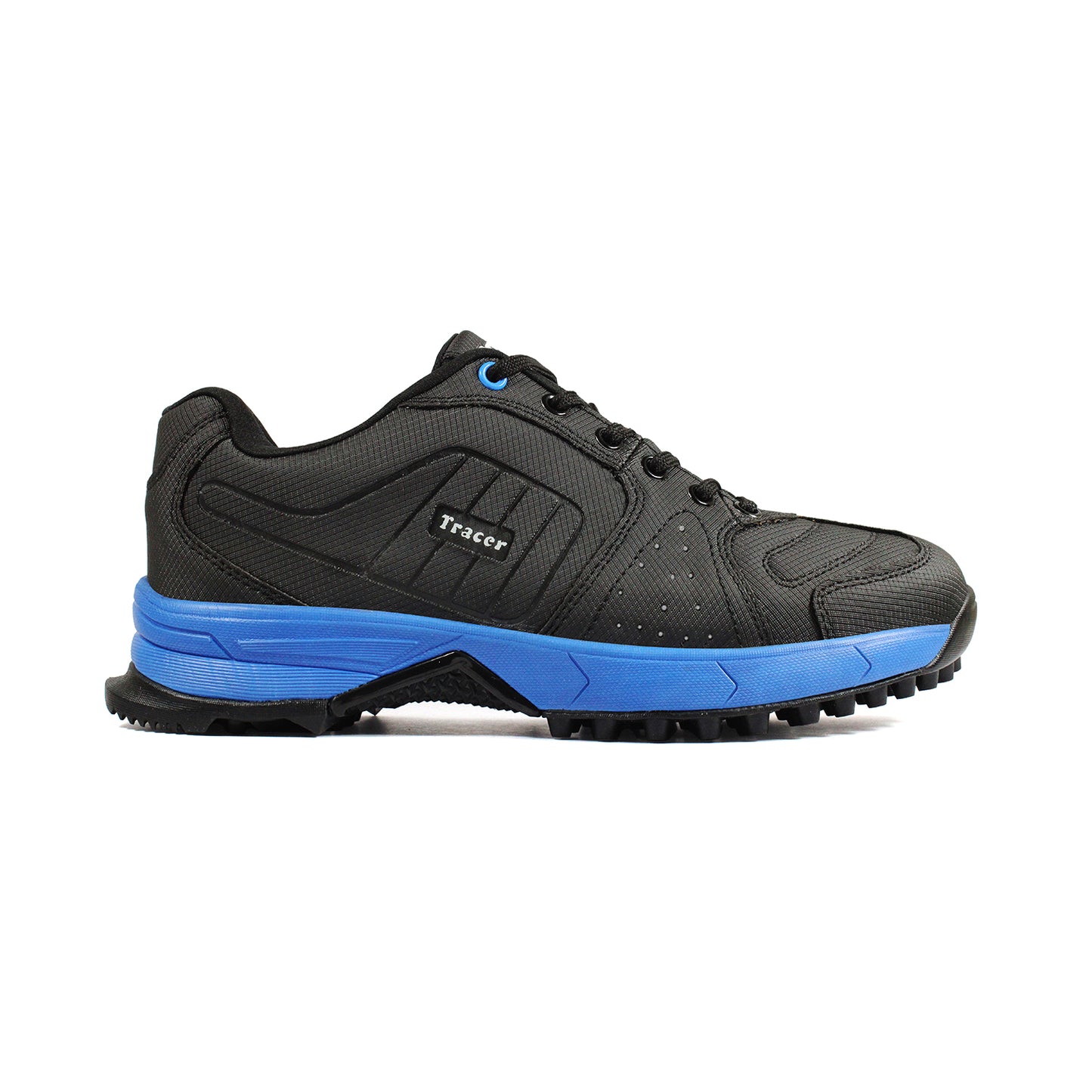 Tracer Shoes | Black Blue | Kids Cricket Shoe