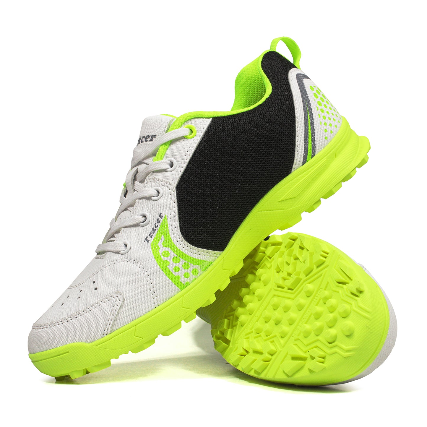 Tracer Cricket Shoe White Neon
