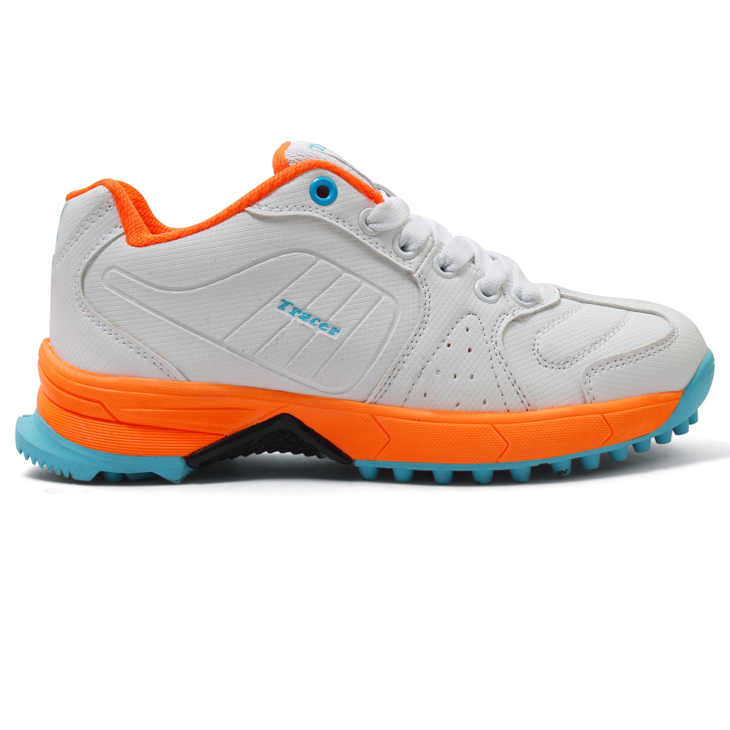 Tracer Shoes | White Orange | Kids Cricket Shoe