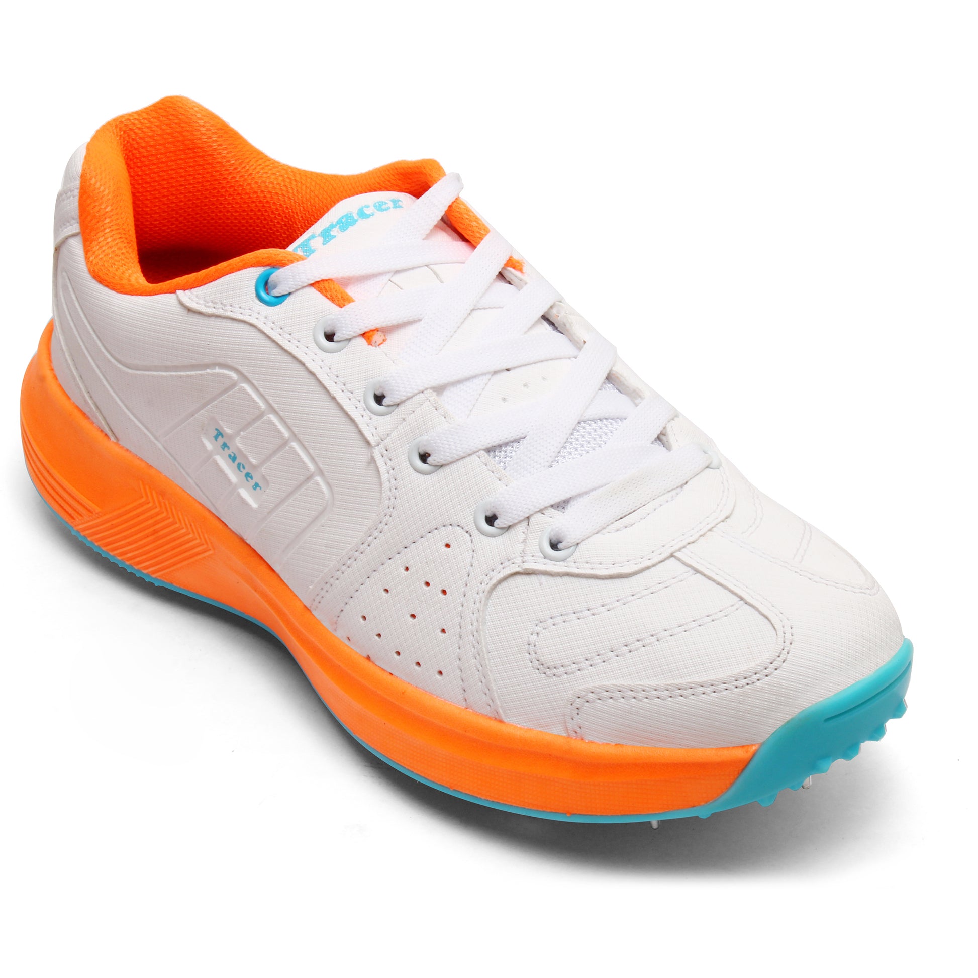 Cricket Shoes White Orange