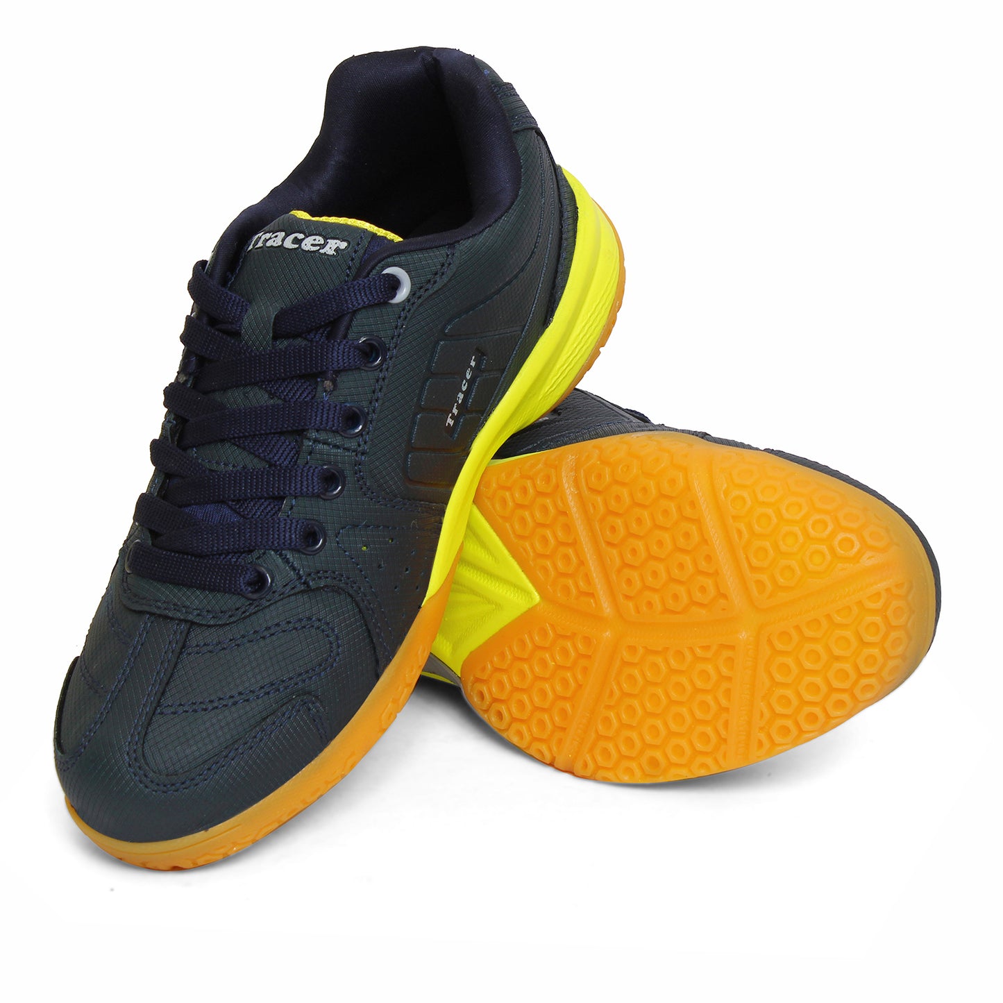 Tennis Badminton Sports Shoe For Kid's Navy Neon