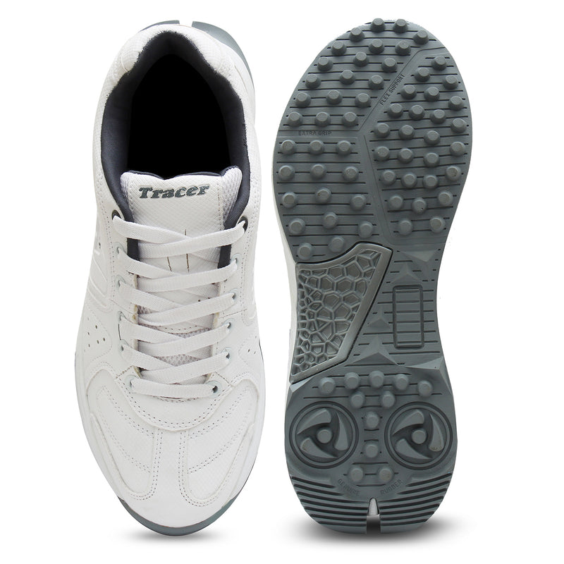 Cricket Shoes White Grey
