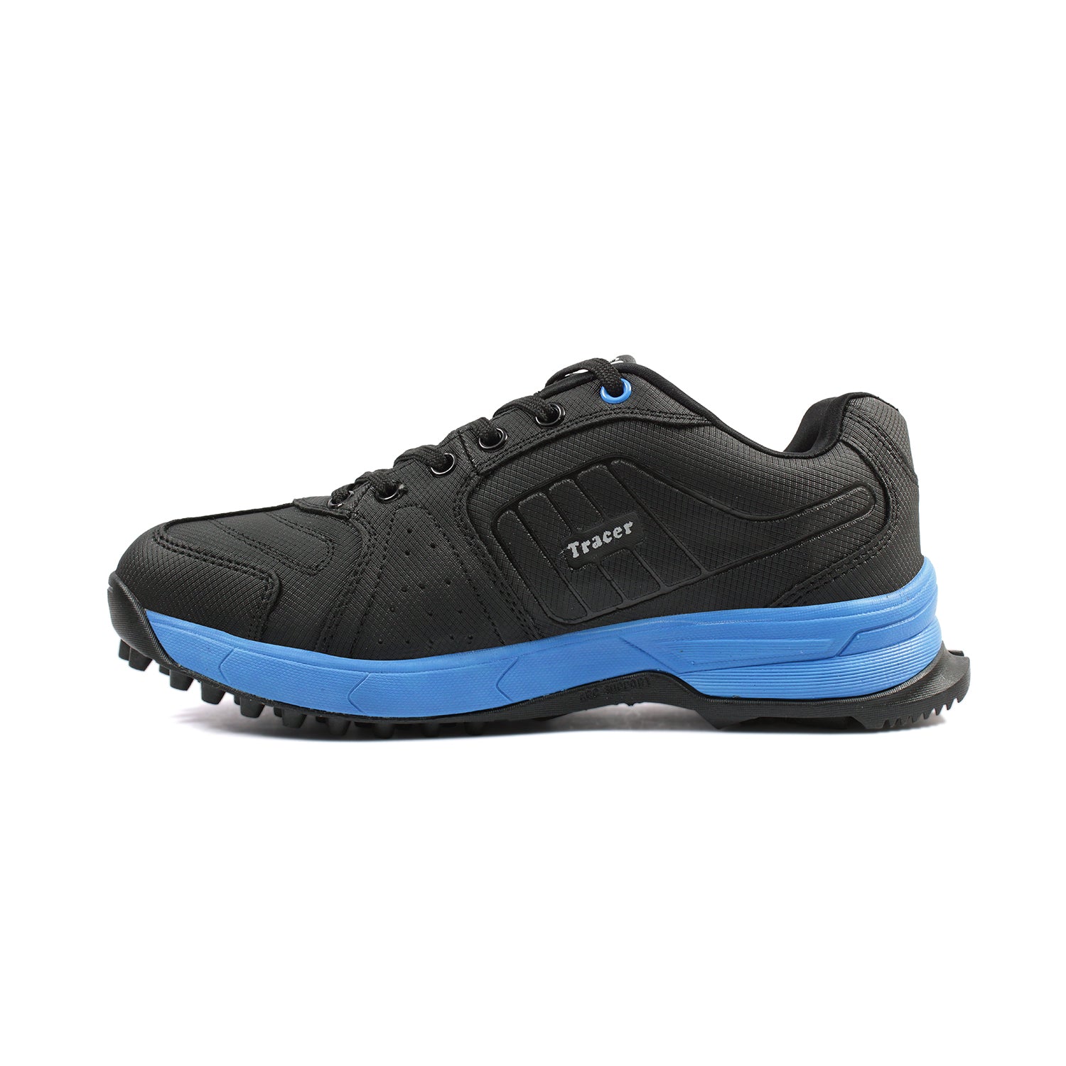 Tracer Shoes | Black Blue | Kids Cricket Shoe