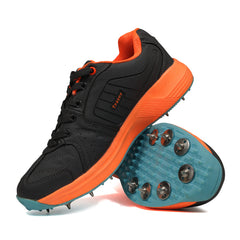 Cricket Shoes Black Orange