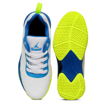 Tracer Tennis Badminton Sports Shoe For Kid's White