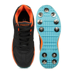 Cricket Shoes Black Orange