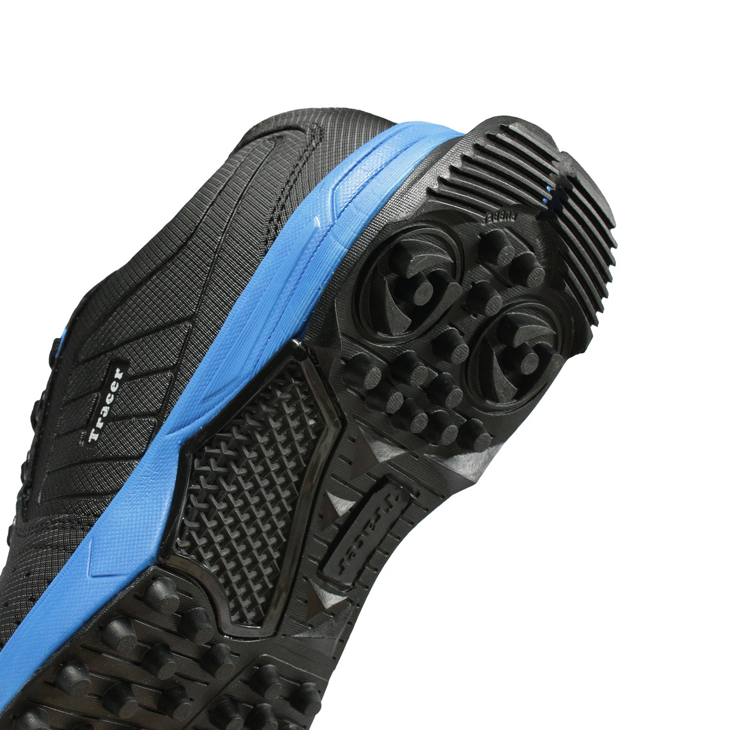 Tracer Shoes | Black Blue | Kids Cricket Shoe
