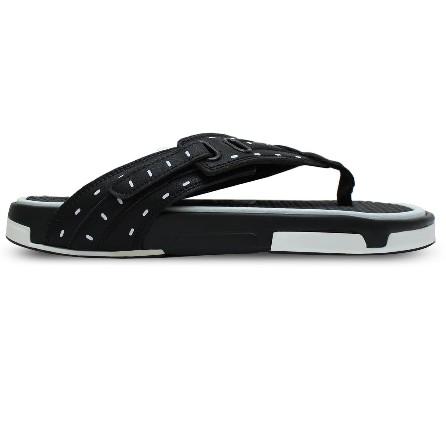 Flat Slippers For Men's Black White