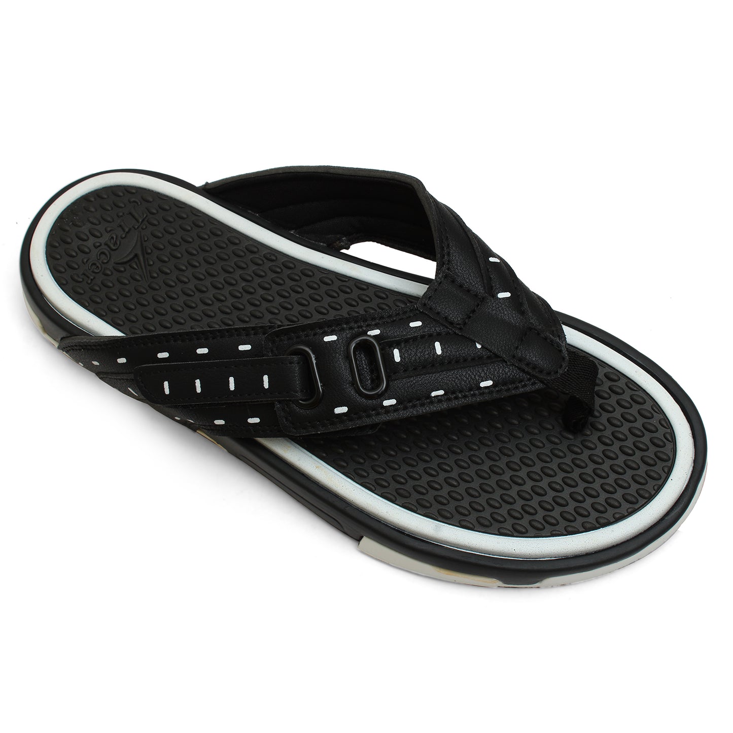 Flat Slippers For Men's Black White